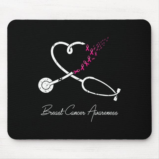 Brustkrebs Bewusstsein rosa Ribbon Stethoskop Er Mousepad (Vorne)