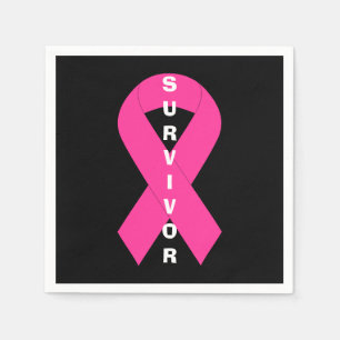 Brustkrebs Bewusstsein rosa Ribbon Survivor Serviette