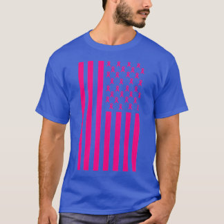 Brustkrebs-Bewusstsein rosa schwarze Flagge T-Shirt