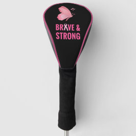 Brustkrebs-Bewusstsein rosa schwarzer Schmetterlin Golf Headcover