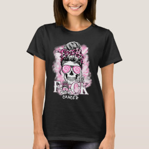 Brustkrebs-Bewusstsein Schädel F Krebs rosa Rib T-Shirt