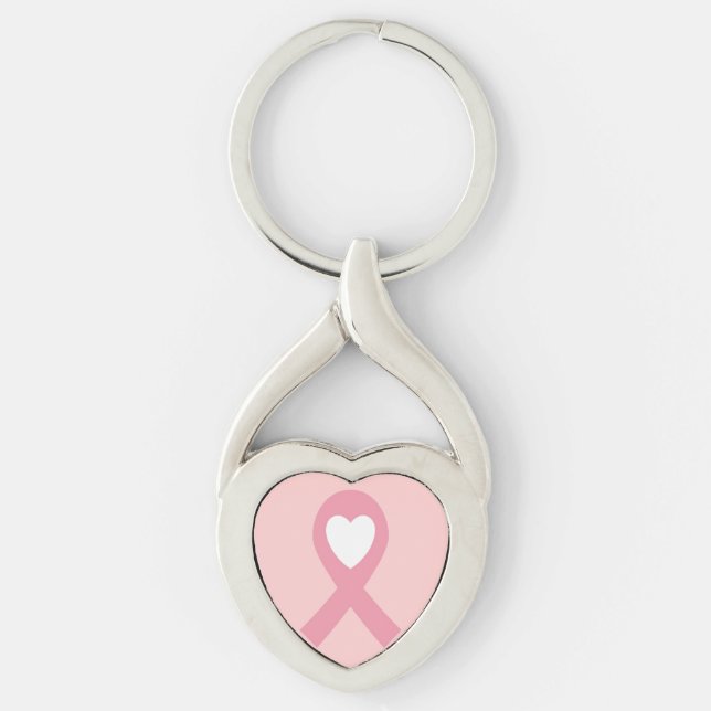Brustkrebs-Bewusstsein Schlüsselanhänger (Vorderseite)