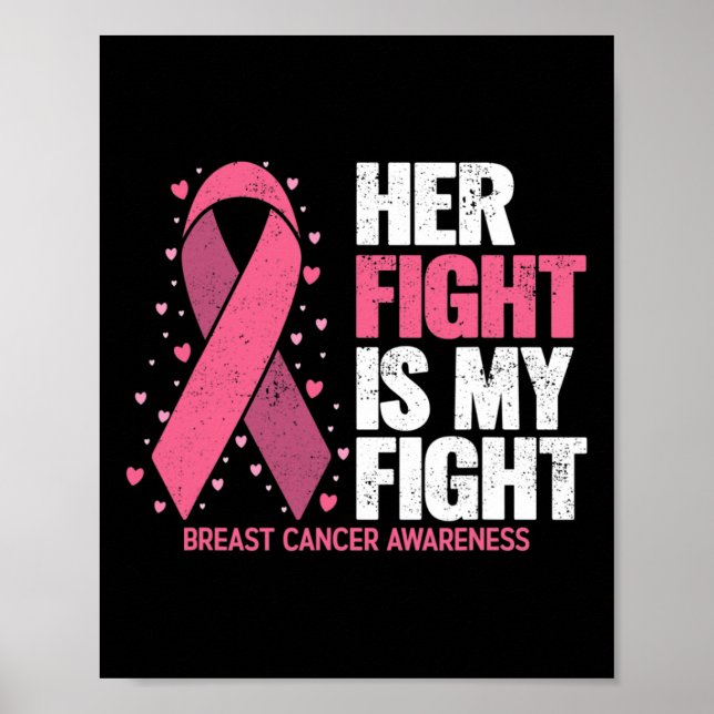 Brustkrebs Bewusstsein Shirts Ihr Kampf Brust Ca Poster (Vorne)