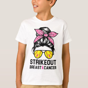 Brustkrebs-Bewusstsein Softball-Mama Frauen T-Shirt