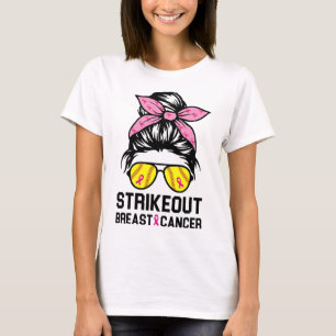 Brustkrebs-Bewusstsein Softball-Mama Frauen T-Shirt