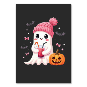 Brustkrebs-Bewusstsein Spooky Ghost Halloween Tischnummer