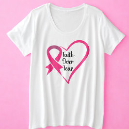 Brustkrebs-Bewusstsein über Angst Große Größe T-Shirt