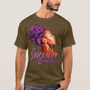 Brustkrebs-Bewusstsein Überleben Rosa Band Schwarz T-Shirt