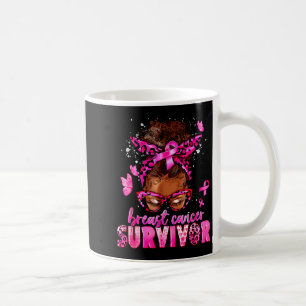Brustkrebs-Bewusstsein Überlebende Schwarze Frauen Kaffeetasse