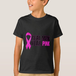Brustkrebs-Bewusstsein wahre Männer tragen Pink T-Shirt