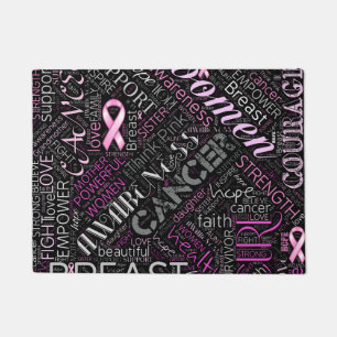 Brustkrebs-Bewusstsein Word Cloud-ID261 Fußmatte