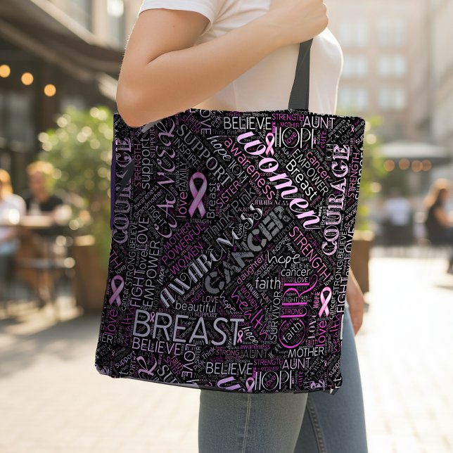 Brustkrebs-Bewusstsein Word Cloud-ID261 Tasche (Von Creator hochgeladen)