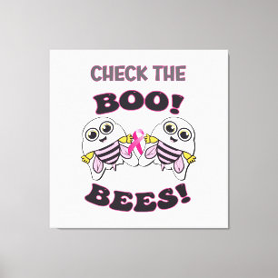 Brustkrebs-Bewusstseins-Check Die Boo-Bees Leinwanddruck