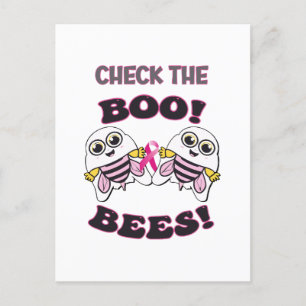 Brustkrebs-Bewusstseins-Check Die Boo-Bees Postkarte