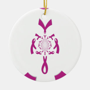Brustkrebs-Bewusstseins-Kunstposter Keramik Ornament