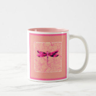 Brustkrebs-Bewusstseins-Libelle Zweifarbige Tasse