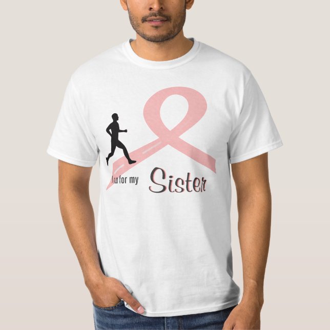Brustkrebs-Bewusstseins-männliches Läufer-Shirt T-Shirt (Vorderseite)