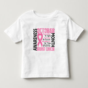 Brustkrebs-Bewusstseins-Monats-Herz 1,5 Kleinkind T-shirt
