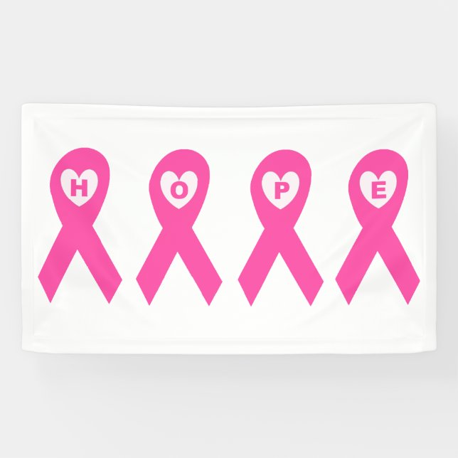 Brustkrebs-Bewusstseins-Rosa-Band HOFFNUNG Banner (Horizontal)