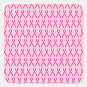 Brustkrebs-Bewusstseins-Rosa-Band Quadratischer Aufkleber