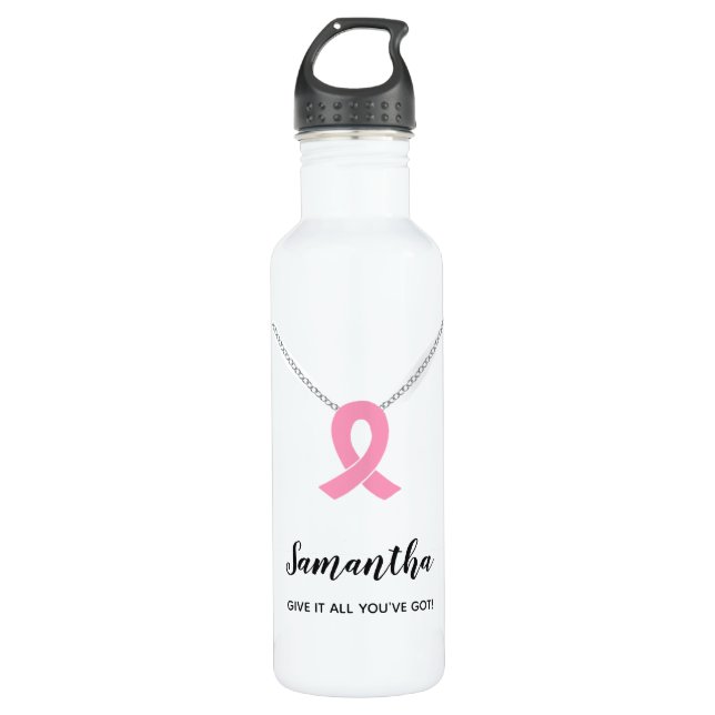 Brustkrebs-Bewusstseins-Wasser-Flasche, Edelstahlflasche (Vorderseite)
