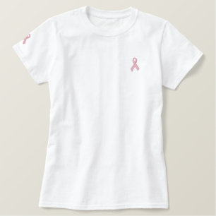 Brustkrebs-Bewusstseinsband Besticktes T-Shirt