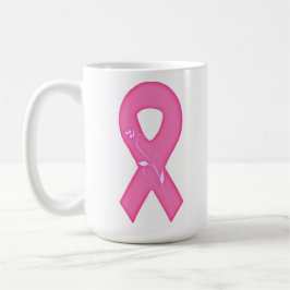Brustkrebs-Bewusstseinsband mit Blume Kaffeetasse