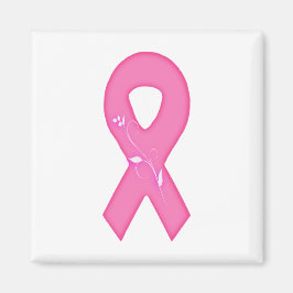 Brustkrebs-Bewusstseinsband mit Blume Magnet