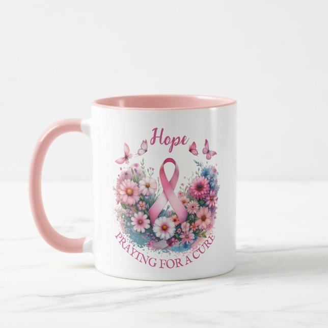 Brustkrebs-Bewusstseinsband Tasse (Links)