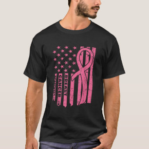 Brustkrebs-Bewusstseinsflagge USA Brustkrebs T-Shirt