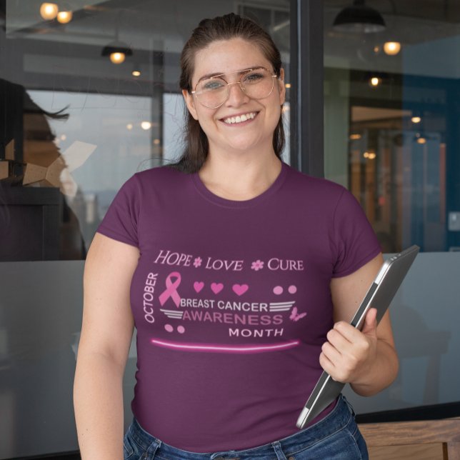 Brustkrebs-Bewusstseinsmonat Große Größe T-Shirt (Von Creator hochgeladen)