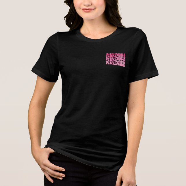 Brustkrebs-Bewusstseinsmonat PinkOctober Blend Tri-Blend Shirt (Vorderseite)