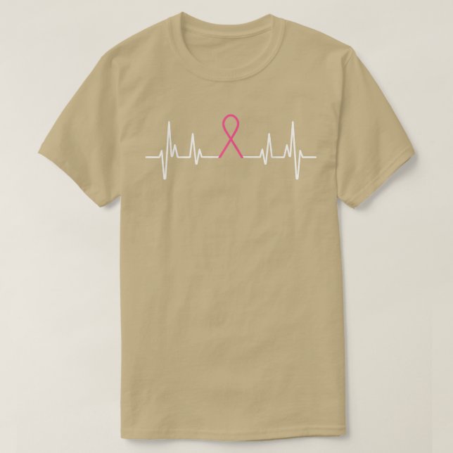 Brustkrebs-Bewusstseinsmonat rosa Ribbon Heartbea T-Shirt (Design vorne)