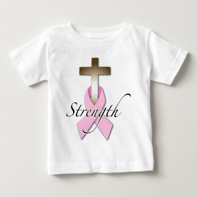 Brustkrebs-Bewusstseinsstärke Baby T-shirt (Vorderseite)