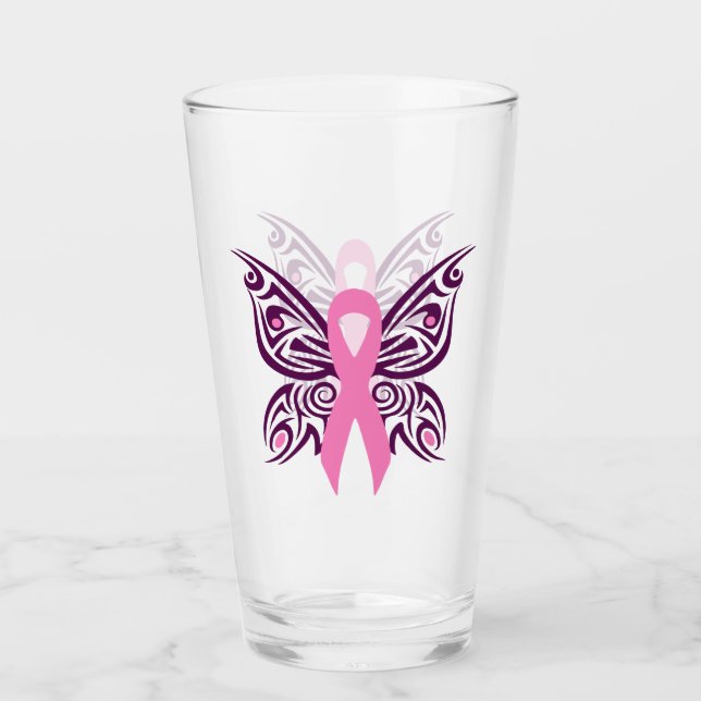 Brustkrebs-Bewusstseinsstörung Glas (Vorderseite)