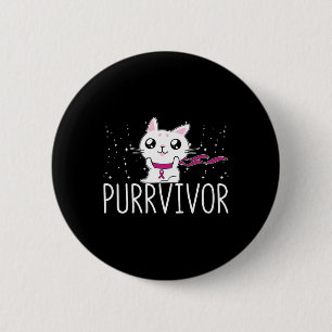 Brustkrebs-Bewusstseinsüberlebung Katzenbehandlung Button