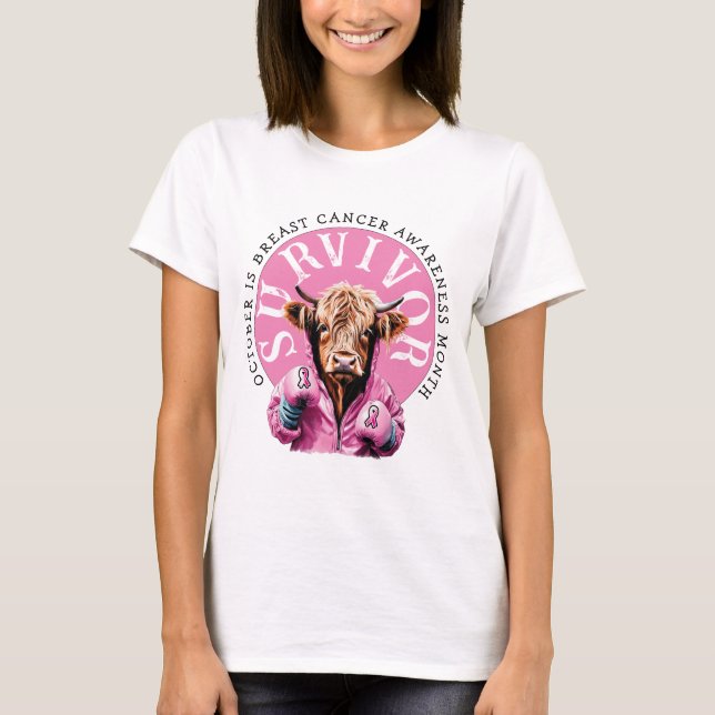 Brustkrebs-Bewusstseinsübersicht T-Shirt (Vorderseite)
