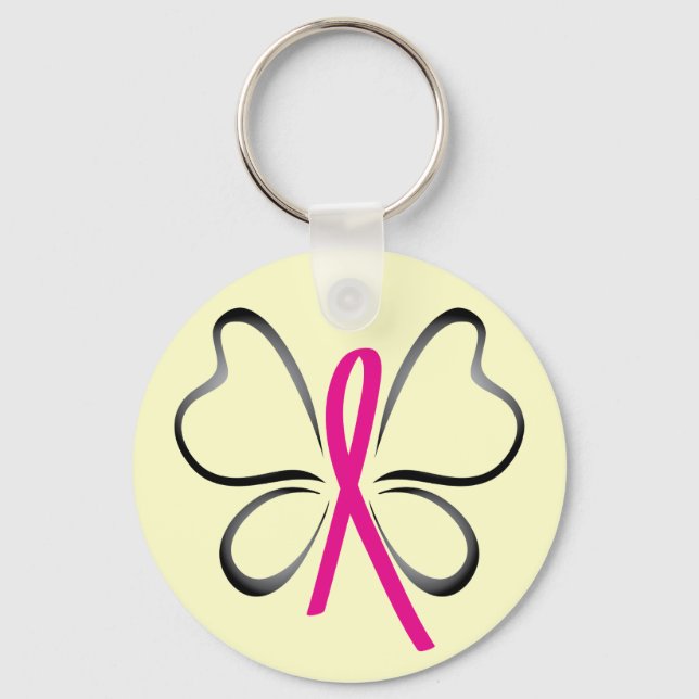 Brustkrebs-Butterfly-Schlüsselanhänger Schlüsselanhänger (Vorderseite)