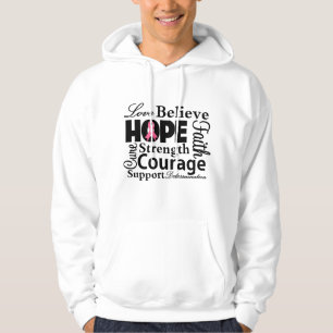 Brustkrebs-Collage der Hoffnung Hoodie