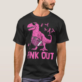 Brustkrebs Dinosaurier Pink Out Football Pink Ribb T-Shirt