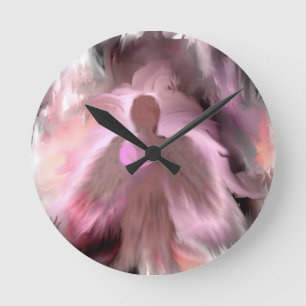 Brustkrebs-Engel Runde Wanduhr