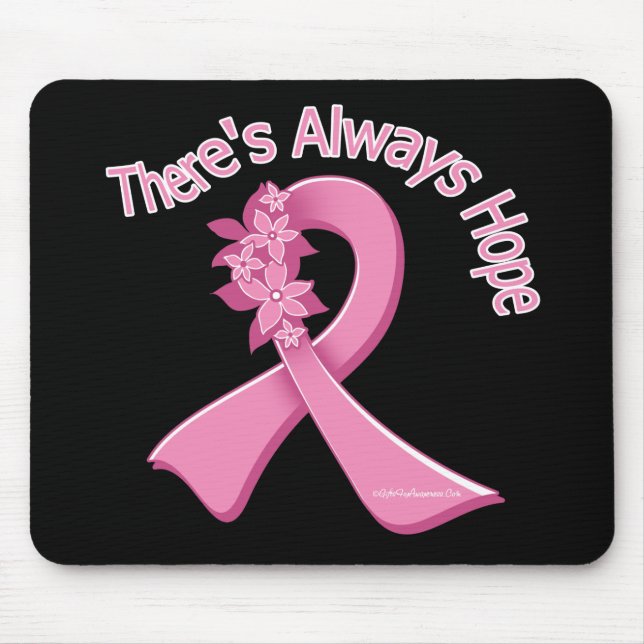 Brustkrebs Es gibt immer Hoffnung Blumenhoffen Mousepad (Vorne)