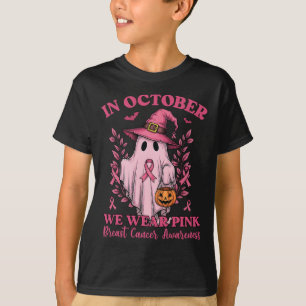 Brustkrebs Frauen Halloween Gespenst im Oktober Wi T-Shirt