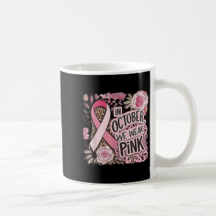 Brustkrebs Frauen Halloween im Oktober tragen wir Kaffeetasse