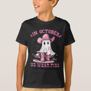 Brustkrebs Frauen Halloween im Oktober tragen wir T-Shirt