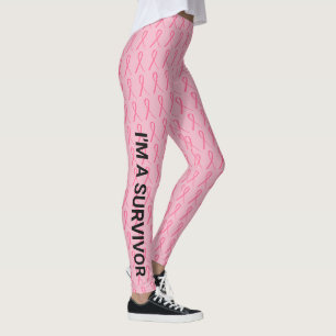 Brustkrebs Führen Sie Ihren Namen doppelter rosa  Leggings