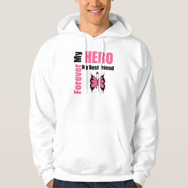 Brustkrebs für immer mein Held mein bester Freund Hoodie (Vorderseite)