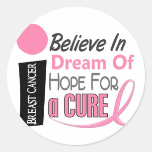 Brustkrebs GLAUBEN DREAM HOPE Runder Aufkleber