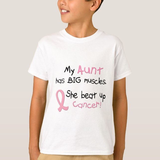 Brustkrebs GROSSE MUSKELN 1,1 Tante T-Shirt (Vorderseite)