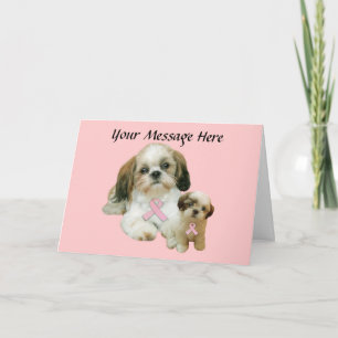 Brustkrebs-Gruß-Karte Shih Tzu Karte